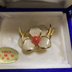 沖縄特産 本珊瑚 ブローチのサムネイル