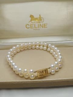 CELINE セリーヌ ヴィンテージ K18 750 真珠 パールブレスレットのサムネイル