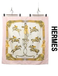 X498 美品 HERMES カレ90 JUMPING ジャンピング スカーフ - メルカリ