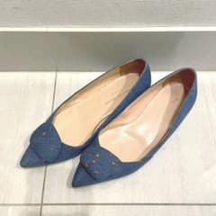 デニム生地フラットパンプスのサムネイル