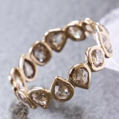 【12号】18金 ブラウンダイヤモンド ローズカット フルエタニティ リング