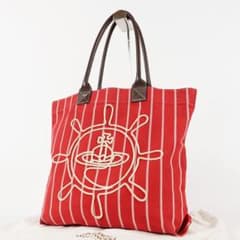 【美品✨】ヴィヴィアン　トートバッグ　オーブ刺繍　キャンバス　レッド 美品✨】ヴィヴィアン トートバッグ オーブ刺繍 キャンバス レッド