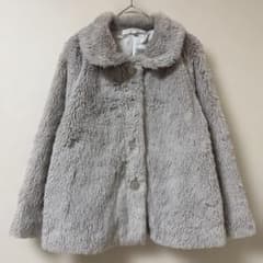 grove グローブ フェイクファーコート グレー M ふわもこ アウター 