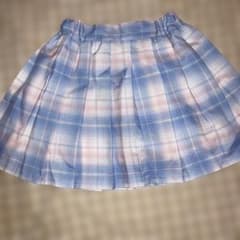 しまむら　チェック柄 プリーツスカート　140のサムネイル