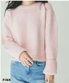 ベースメントオンライン BASEMENT online クロップドニット ピンクのサムネイル