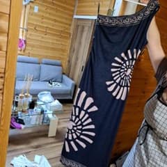 フラダンス用 パウスカート ブラック ピンクのサムネイル