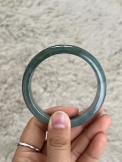 ミャンマー産天然翡翠の青緑バングルのサムネイル