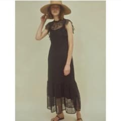 新品 ☆ マサコテラニシ 神崎恵 ラッセル レース ワンピース ブラック