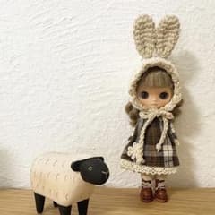 プチブライスサイズ☆うさぎ帽子のサムネイル