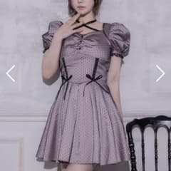 ♡pium チャコールカラー コルセットドールミニワンピース♡ 新品未使用】pium コルセットドールミニワンピース ピンク ブラック