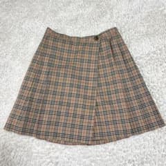 90s バーバリーブルーレーベル ノバチェック プリーツ ラップスカート