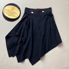 美品 ヴィヴィアンウエストウッド アシメ 変形スカート 金ボタン 薄手 40 美品 ヴィヴィアンウエストウッド アシメ 変形スカート 金ボタン 薄手