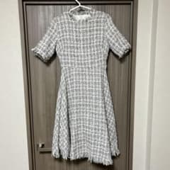 ♦︎ 美品　SHIHUA ツイード 半袖ひざ丈ワンピースのサムネイル