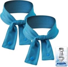 冷却タオル 吸水だけで冷感持続 約20時間持続 2個入り オレンジ