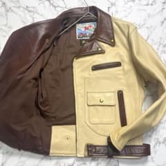 超絶希少✨エアロレザー ダブルライダース ホースハイド 38size 本革 
