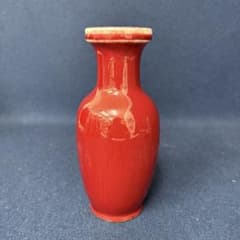 景徳鎮 辰砂 花器 花瓶 花入 花生 時代 古玩 当時物 旧家 蔵出 骨董品