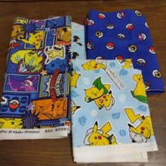 ポケモンはぎれ　ピカチュウ　生地　ハンドメイド　入園準備のサムネイル