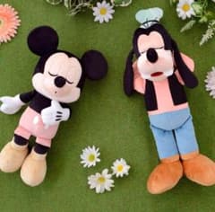 Disney ミッキー グーフィー おやすみぬいぐるみ くすみパステル