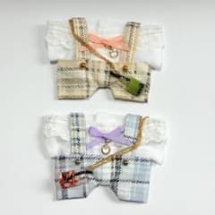 ぬい服 いつぬい 10-12cmぬい チェック柄サロペット チャーム セットのサムネイル
