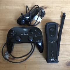 Wii クラシックコントローラー PRO プロコン リモコン ヌンチャク黒 純正のサムネイル