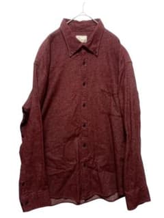 【M0100】CANTERBURY WOOD 長袖シャツ 4L ワインレッド