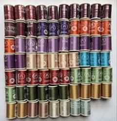 ダルマ 絹 ミシン糸 まとめ売り 68本セット　紫系　緑系のサムネイル