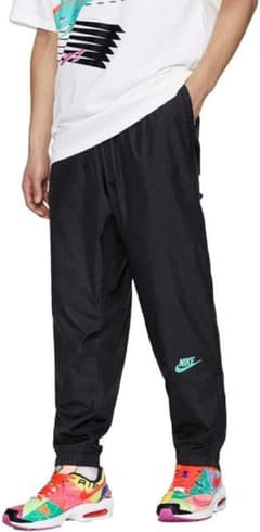 NIKE × atmos ナイロンパンツ Sサイズ相当ブラック ターコイズのサムネイル