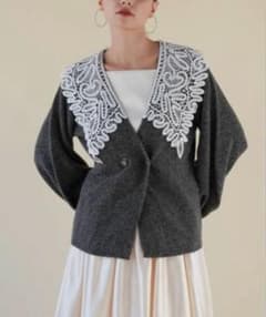 Acka lace collar knit cardigan - メルカリ