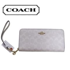 コーチ 長財布 COACH シグネチャー ホワイト ジップ - メルカリ