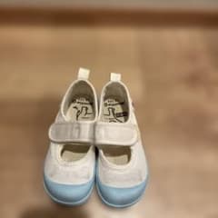MoonStar 上履き 15.5cm EE ホワイト×ライトブルーのサムネイル