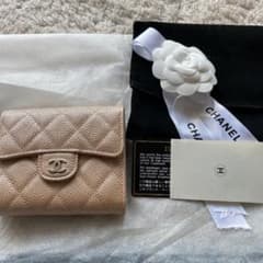 新品未使用★CHANELシャネル　マトラッセキャビアスキン財布　ベージュのサムネイル