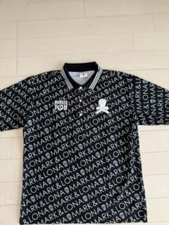 MARK & LONA ブラックポロシャツサイズ50 MARK&LONA☆50サイズ☆ロゴ総柄ポロシャツ☆ブラック - メルカリ