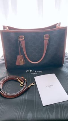 美品 CELINE ミニ ホリゾンタル カバ トリオンフキャンバス&カーフ