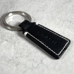 良品】COACH コーチ レザーキーリング キーホルダー ブラック - メルカリ