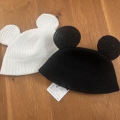 ミッキー耳デザイン帽子セット（白・黒） ハットのサムネイル