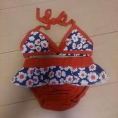 値下げ！！！花がら　子供用　ビキニ　水着のサムネイル