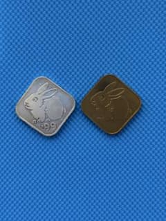 純銀製 ウサギ デザイン 造幣局 純銀 桜の通り抜け 1999 銀メダル＋銅