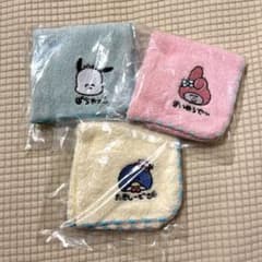 おえかきさん　サンリオ　ハンカチ　3枚組　タオル　マイメロ　ポチャッコ　サムのサムネイル