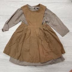 韓国子供服　ワンピース　エプロンワンピースのサムネイル