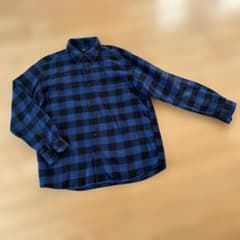 【UNIQLO】ユニクロ　フランネルチェックシャツ　ブルーのサムネイル