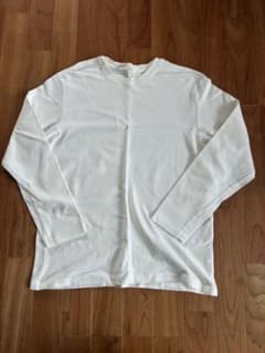 GU ホワイト 長袖カットソー　ロングTシャツ　メンズ　Mサイズ　白のサムネイル