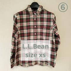 【エルエルビーン】⑥ チェックシャツ ネルシャツ XS 綿 L.L.Beanのサムネイル