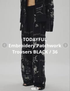 TODAYFUL Embroidery Patchwork Trousers36 - メルカリ