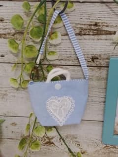 ハンドメイド ミニトートバッグ ストラップ付のサムネイル