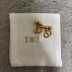 DIOR CD Navy ピアスゴールド - メルカリ