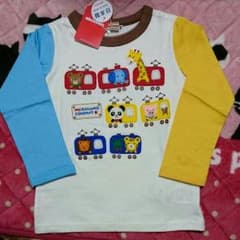 ☆新品タグ付き☆ ミキハウス 電車に乗ったプッチーくんたち 長袖Ｔシャツ 100のサムネイル