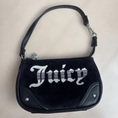 Juicy Couture ベロア ショルダーバッグ ブラック - メルカリ