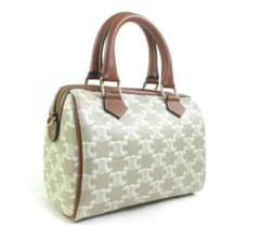CELINE ショルダーバッグ レア★グレージュトリオンフ　ミニボストンのサムネイル