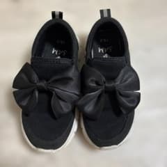 MARK & SAM キッズ スニーカー 18cm 黒 リボン 女の子のサムネイル
