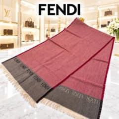 FENDI フェンディ マフラー ストール レッド系⑩
